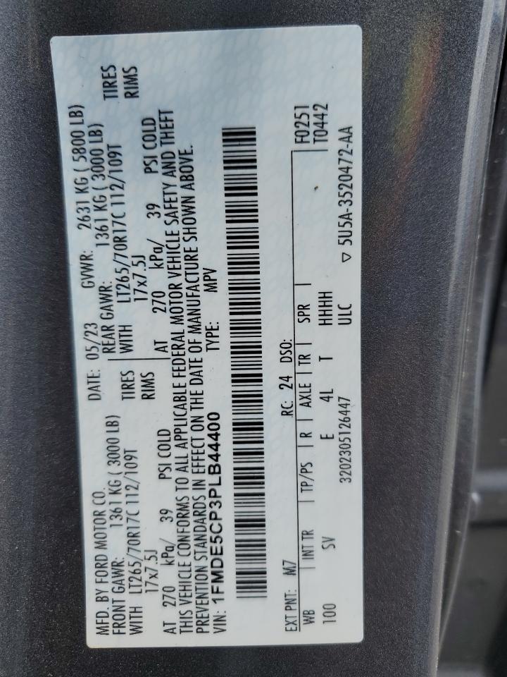 2023 Ford Bronco Base VIN: 1FMDE5CP3PLB44400 Lot: 63839205