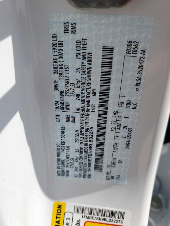 2024 Ford Bronco Big Bend VIN: 1FMDE7BH9RLB32275 Lot: 65746695