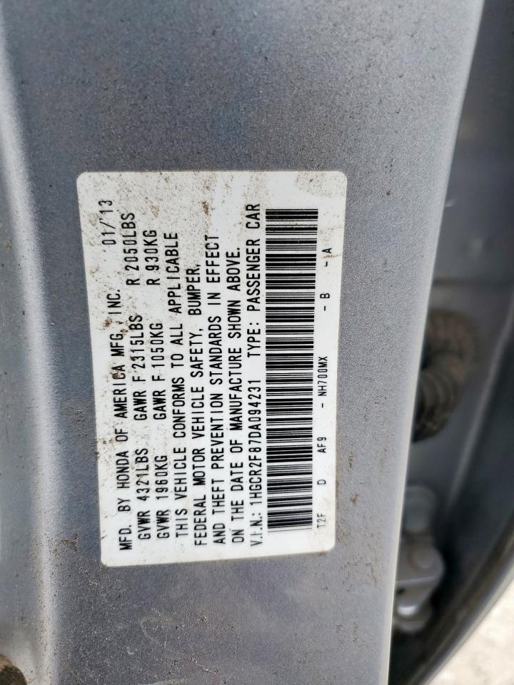 2013 Honda Accord Exl VIN: 1HGCR2F87DA094231 Lot: 64766895