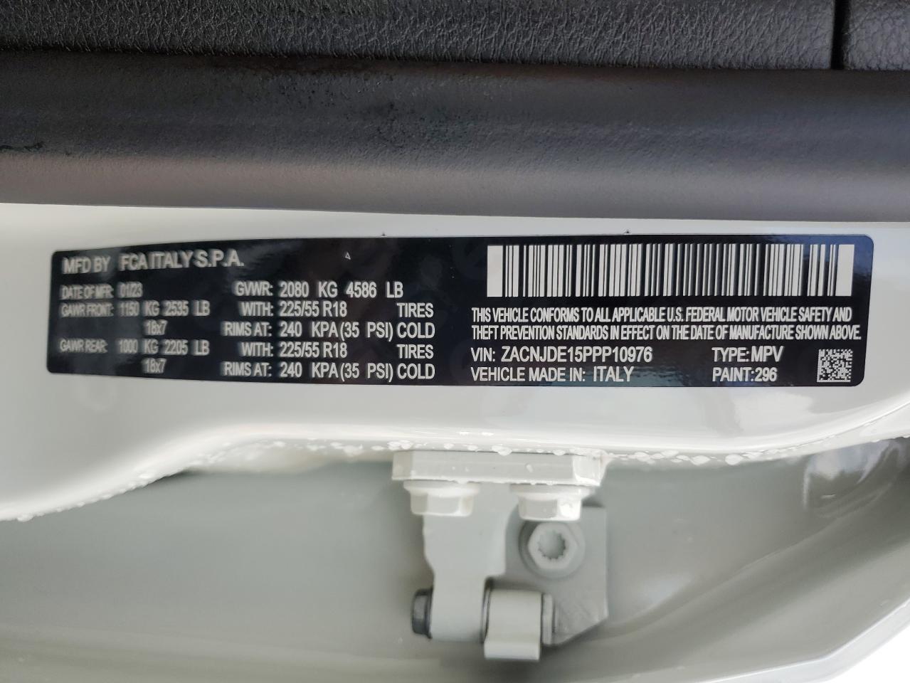 2023 Jeep Renegade Altitude VIN: ZACNJDE15PPP10976 Lot: 65161175