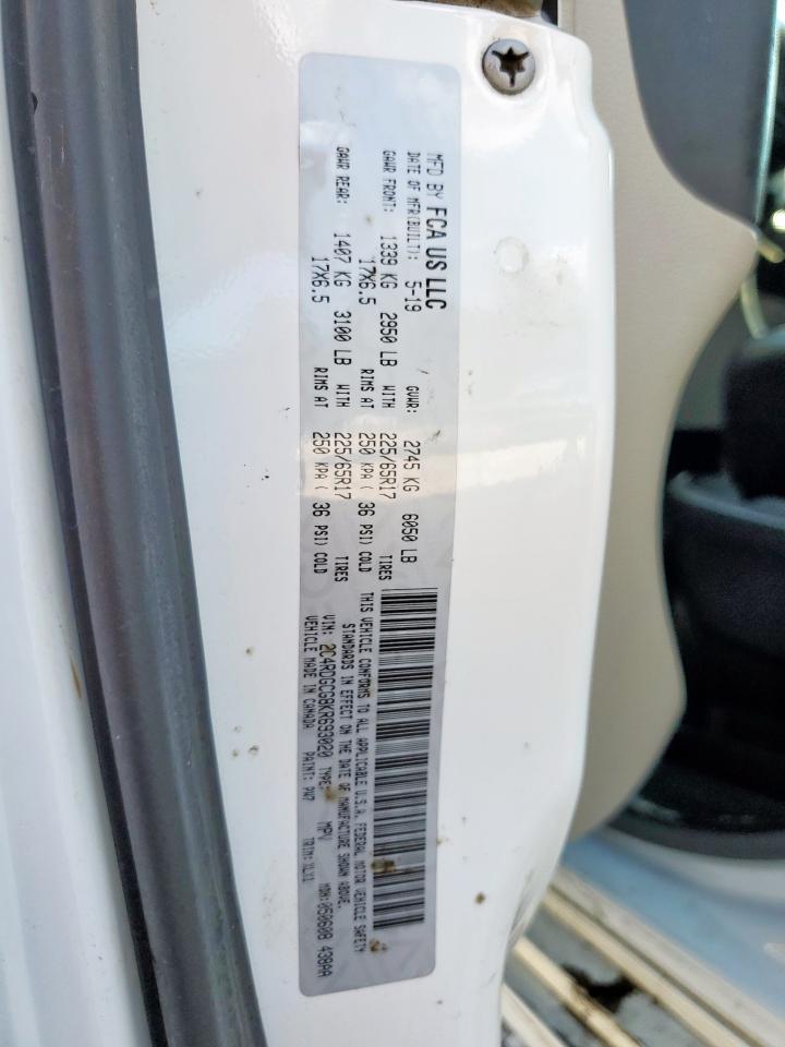 2019 Dodge Grand Caravan Sxt VIN: 2C4RDGCG8KR693020 Lot: 65456325