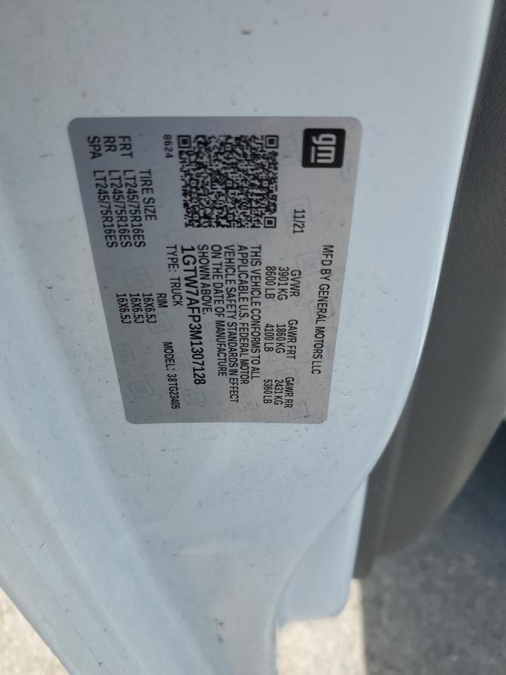 2021 GMC Savana G2500 VIN: 1GTW7AFP3M1307128 Lot: 65361915