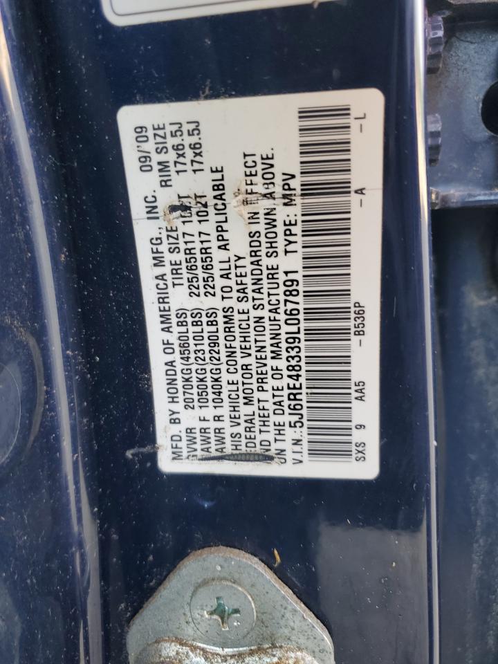 2009 Honda Cr-V Lx VIN: 5J6RE48339L067891 Lot: 64753975