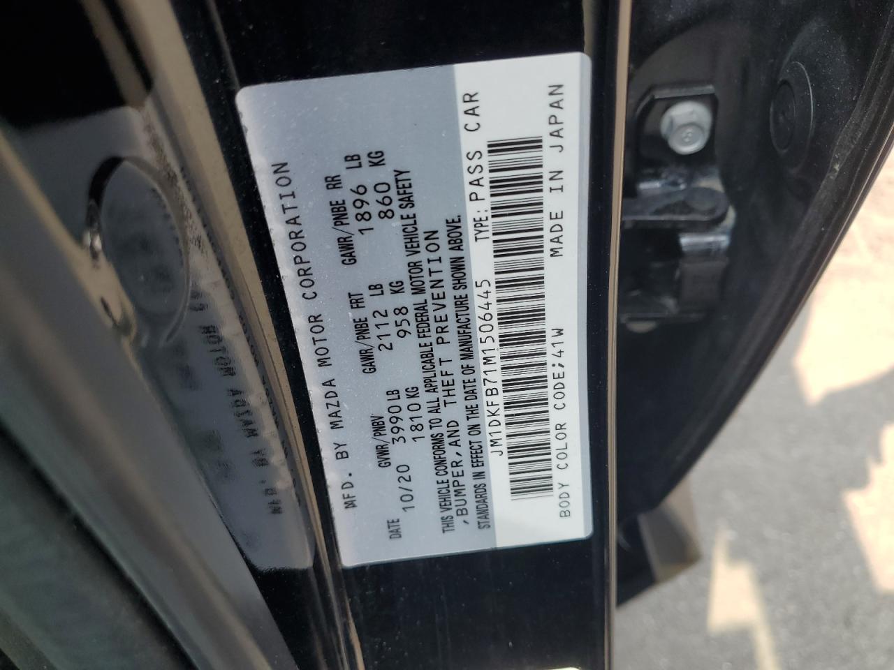 2021 Mazda Cx-3 Sport VIN: JM1DKFB71M1506445 Lot: 63076095