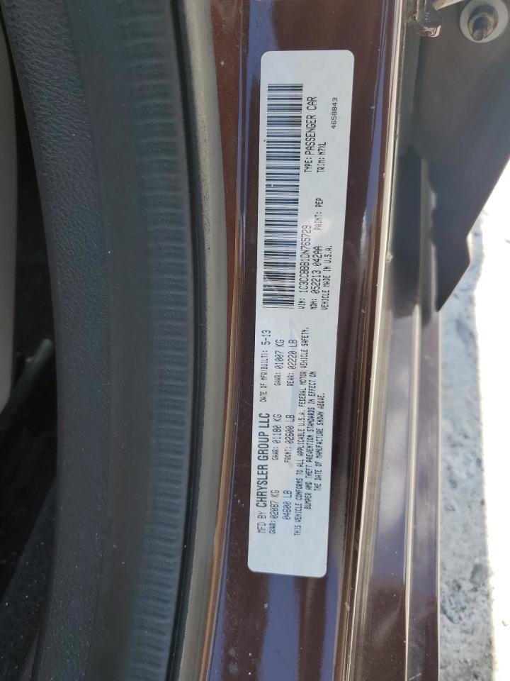 2013 Chrysler 200 Touring VIN: 1C3CCBBB1DN765729 Lot: 64667425