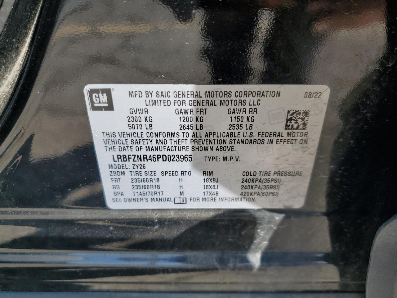 2023 Buick Envision Essence VIN: LRBFZNR46PD023965 Lot: 63198045