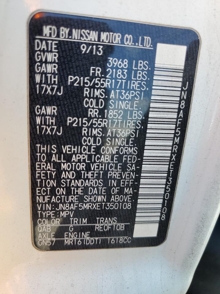 2014 Nissan Juke S VIN: JN8AF5MRXET350108 Lot: 63945325