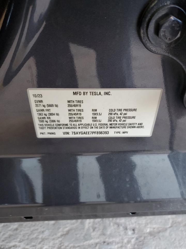 2023 Tesla Model Y VIN: 7SAYGAEE7PF898393 Lot: 64328725