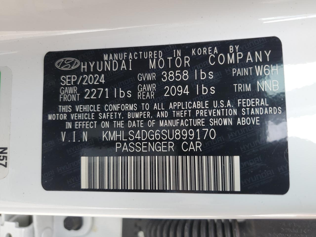 KMHLS4DG6SU899170 2025 Hyundai Elantra Sel