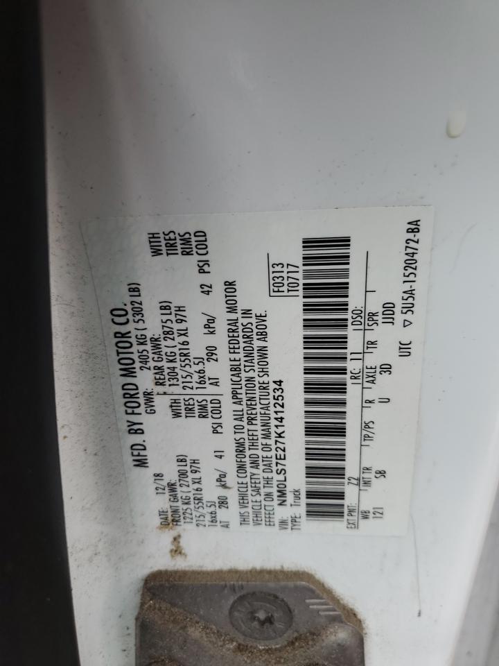 2019 Ford Transit Connect Xl VIN: NM0LS7E27K1412534 Lot: 92727245