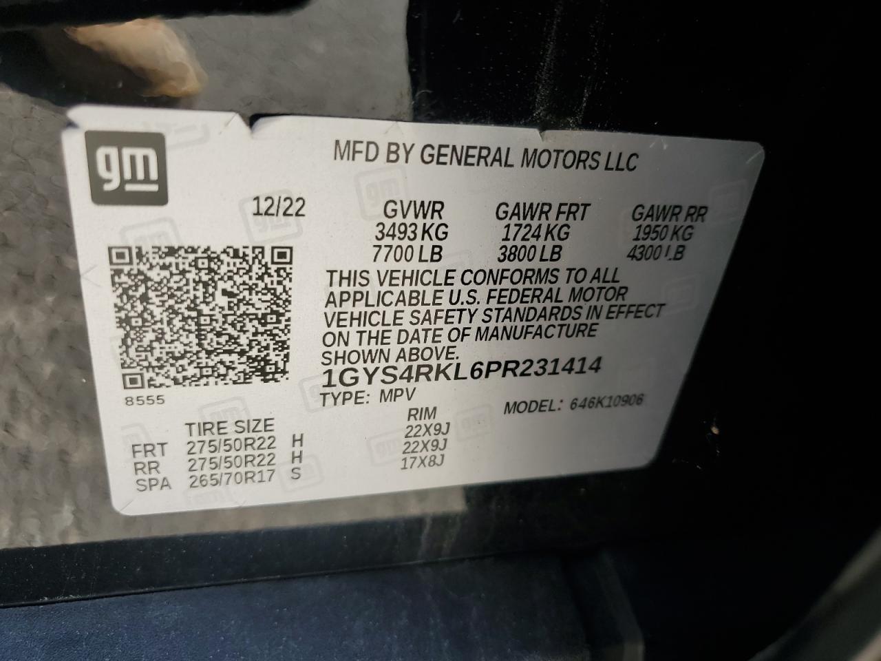 2023 Cadillac Escalade Esv Sport Platinum VIN: 1GYS4RKL6PR231414 Lot: 64904735