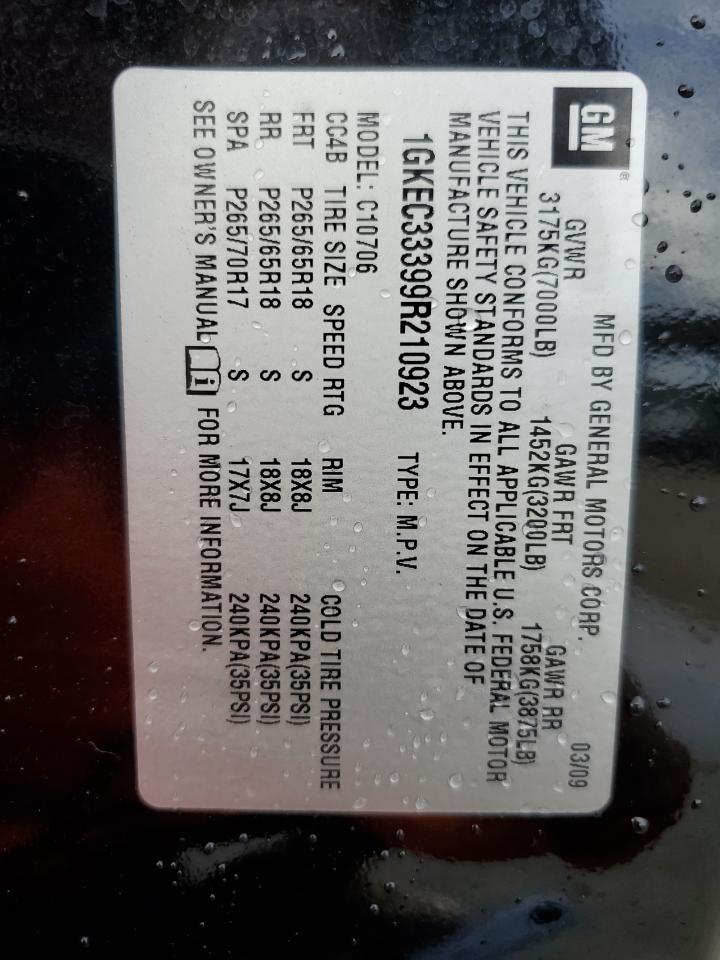 2009 GMC Yukon Slt VIN: 1GKEC33399R210923 Lot: 63375005