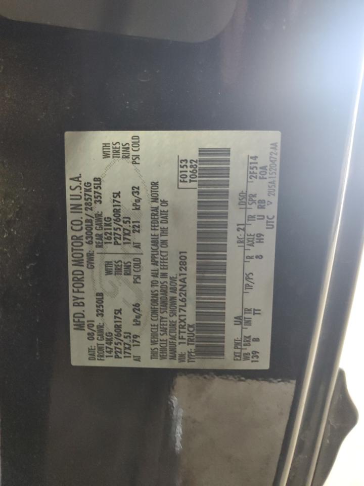 1FTRX17L62NA2801 2002 Ford F150