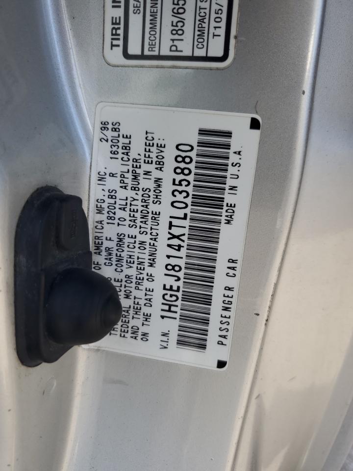 1996 Honda Civic Ex VIN: 1HGEJ814XTL035880 Lot: 80518445