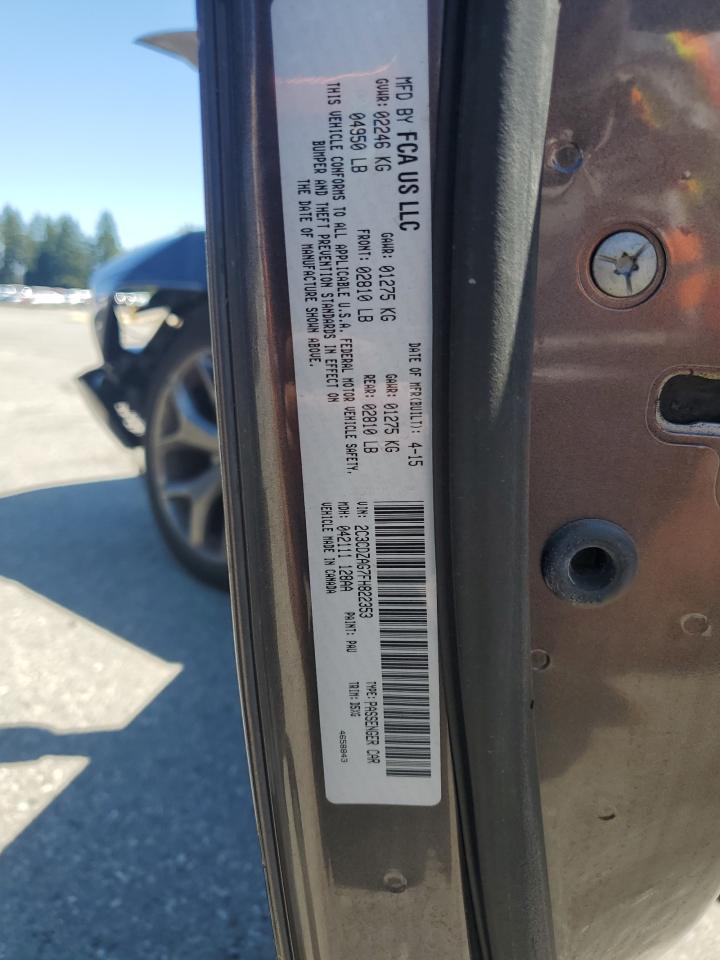 2015 Dodge Challenger Sxt VIN: 2C3CDZAG7FH822353 Lot: 64889125