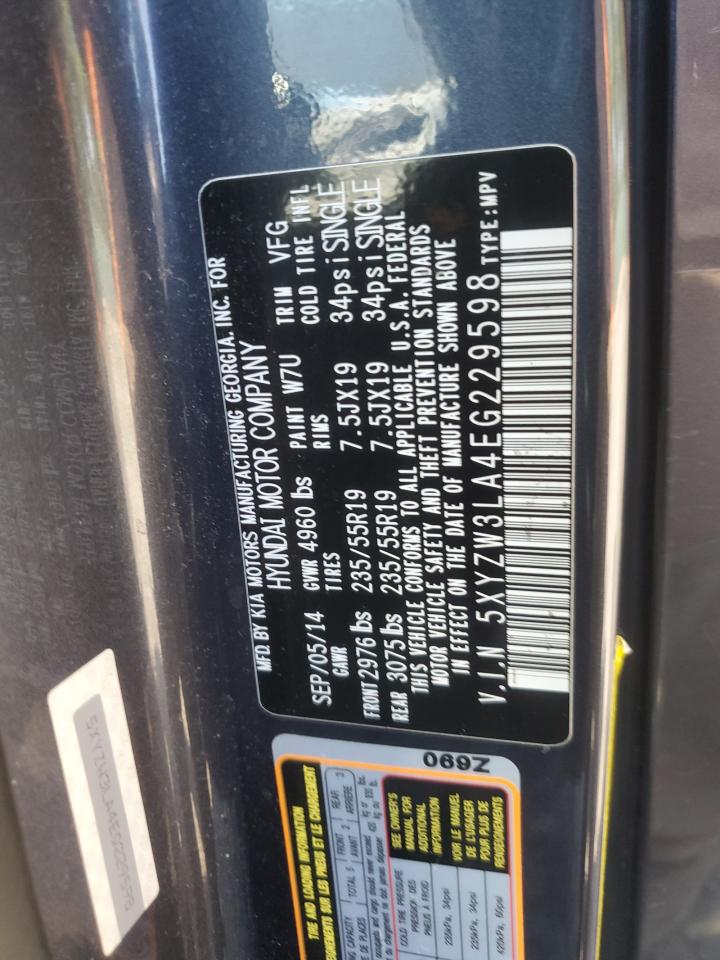 2014 Hyundai Santa Fe Sport VIN: 5XYZW3LA4EG229598 Lot: 65064615