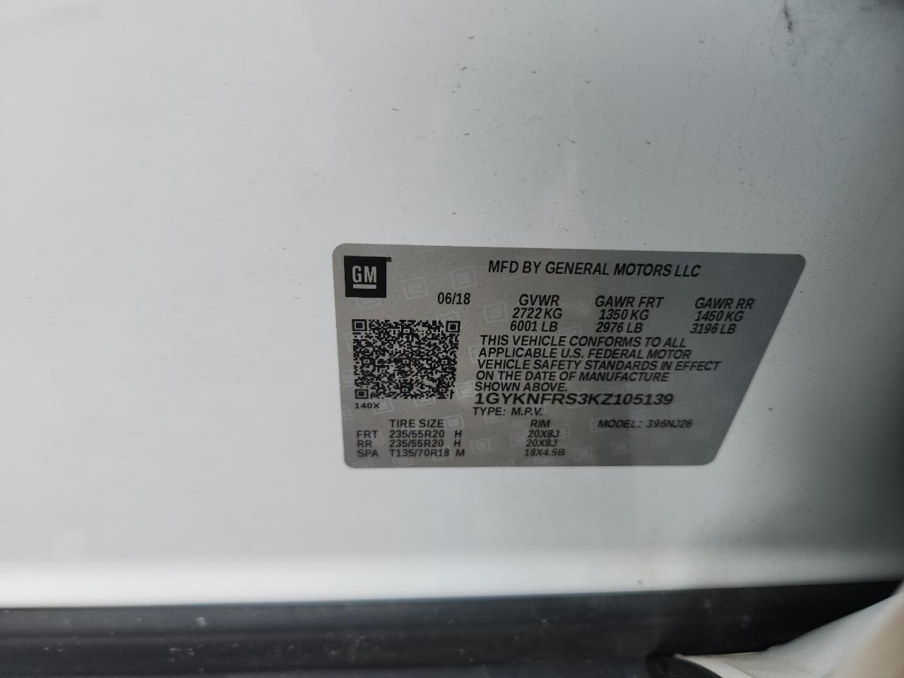 2019 Cadillac Xt5 Premium Luxury VIN: 1GYKNFRS3KZ105139 Lot: 62923395