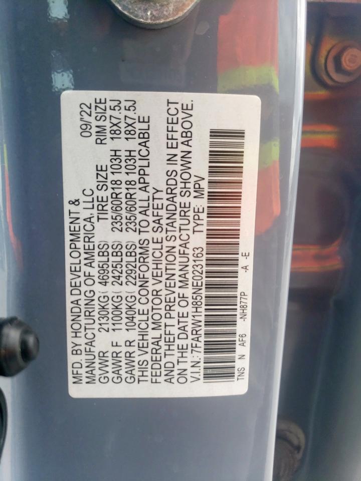 2022 Honda Cr-V Exl VIN: 7FARW1H85NE023163 Lot: 63433255