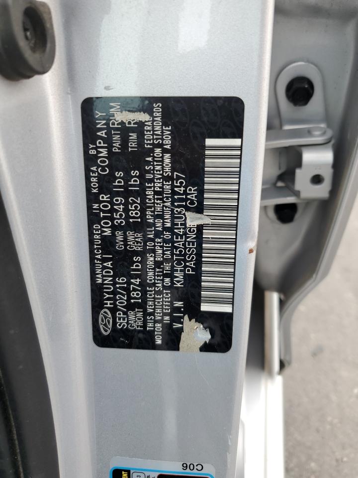 2017 Hyundai Accent Se VIN: KMHCT5AE4HU311457 Lot: 64752325