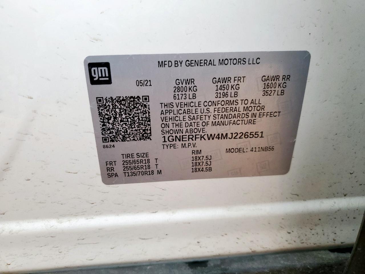 2021 Chevrolet Traverse Ls VIN: 1GNERFKW4MJ226551 Lot: 63253915