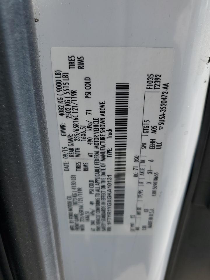 2016 Ford Transit T-250 VIN: 1FTYR1YGXGKA10131 Lot: 63787705