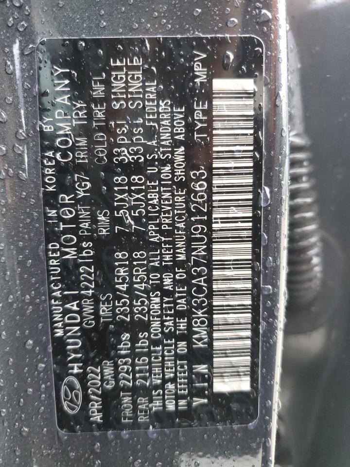 km8k3ca37nu912663 KM8K3CA37NU912663 2022 Hyundai Kona N Line