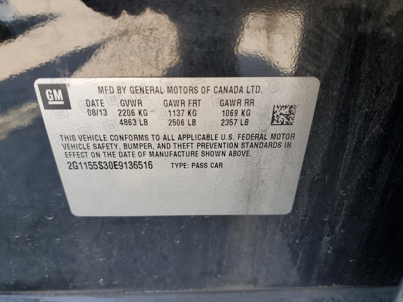 2014 Chevrolet Impala Ltz VIN: 2G1155S30E9136516 Lot: 66254425