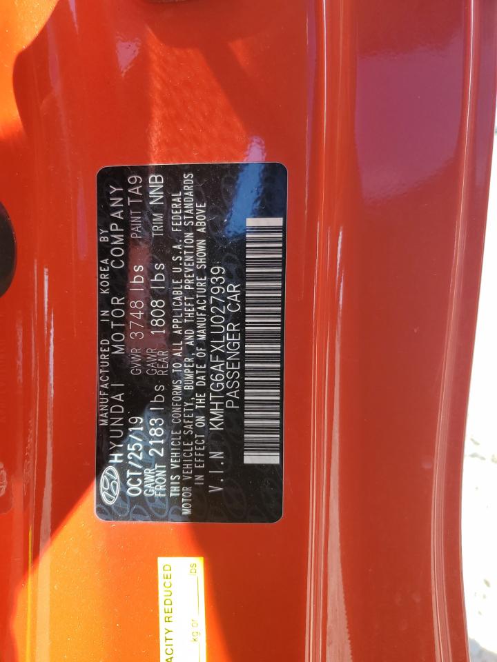 2020 Hyundai Veloster Base VIN: KMHTG6AFXLU027939 Lot: 64128105