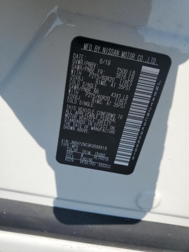 2019 Nissan Armada Sv VIN: JN8AY2NC9K9588818 Lot: 63056715