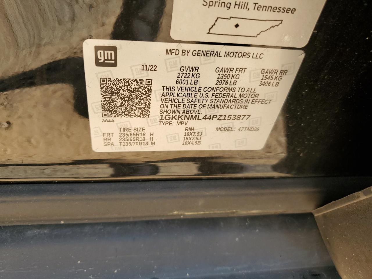 2023 GMC Acadia Slt VIN: 1GKKNML44PZ153877 Lot: 66075515