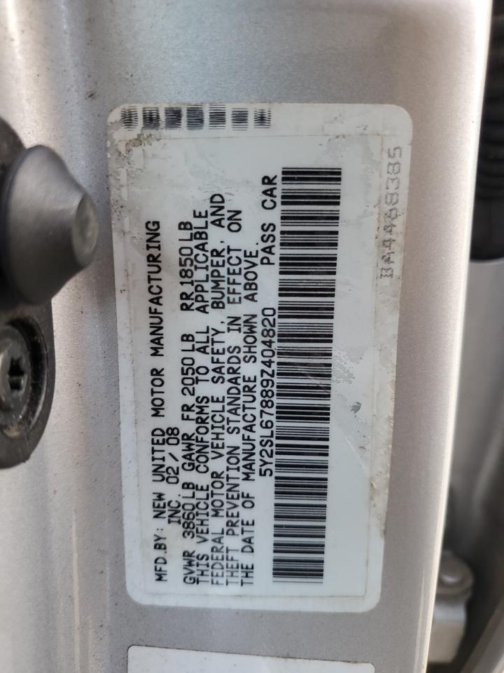 2009 Pontiac Vibe VIN: 5Y2SL67889Z404820 Lot: 63798075