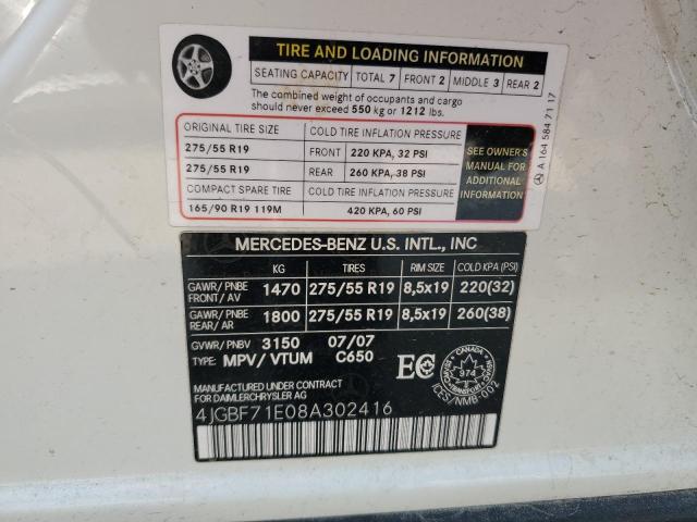 2008 MERCEDES-BENZ GL 450 4MATIC  