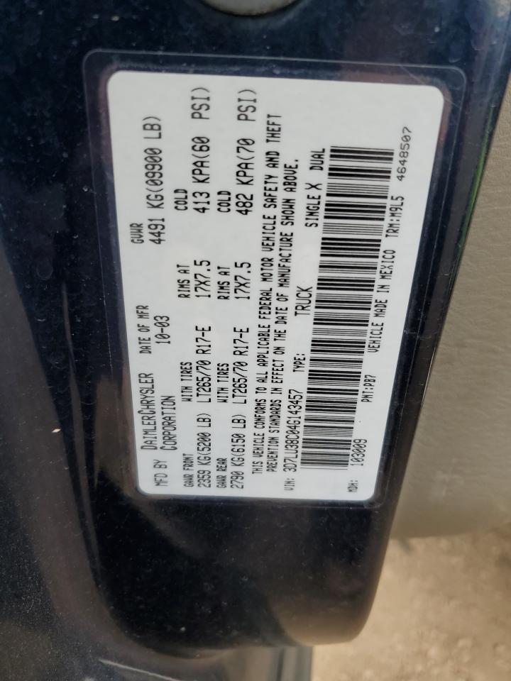 2004 Dodge Ram 3500 St VIN: 3D7LU38C04G143457 Lot: 65050155