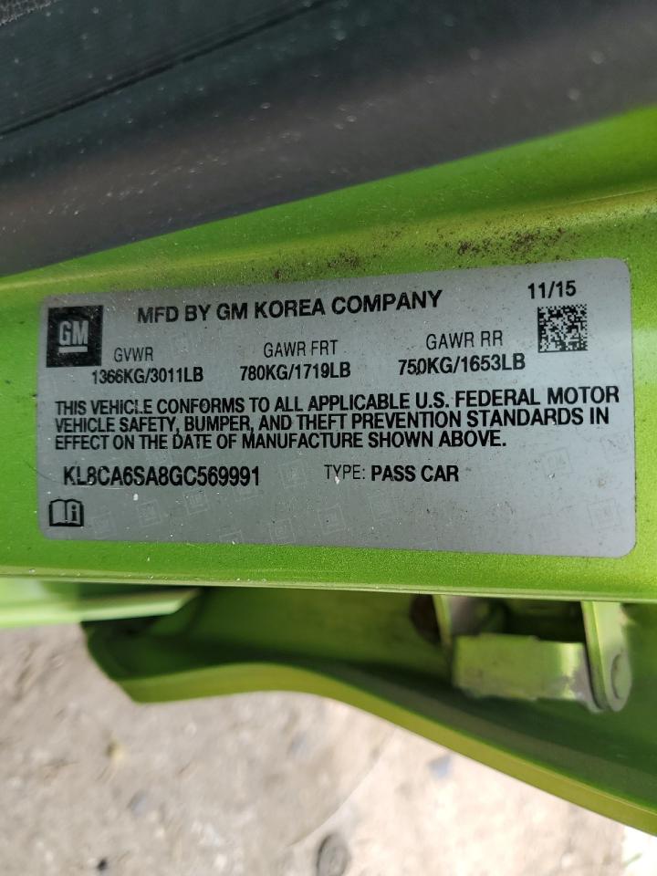 2016 Chevrolet Spark Ls VIN: KL8CA6SA8GC569991 Lot: 67149205