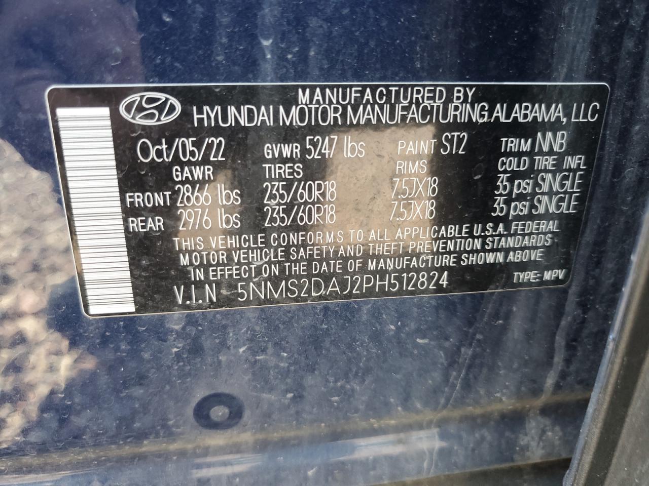 5NMS2DAJ2PH512824 2023 Hyundai Santa Fe Sel