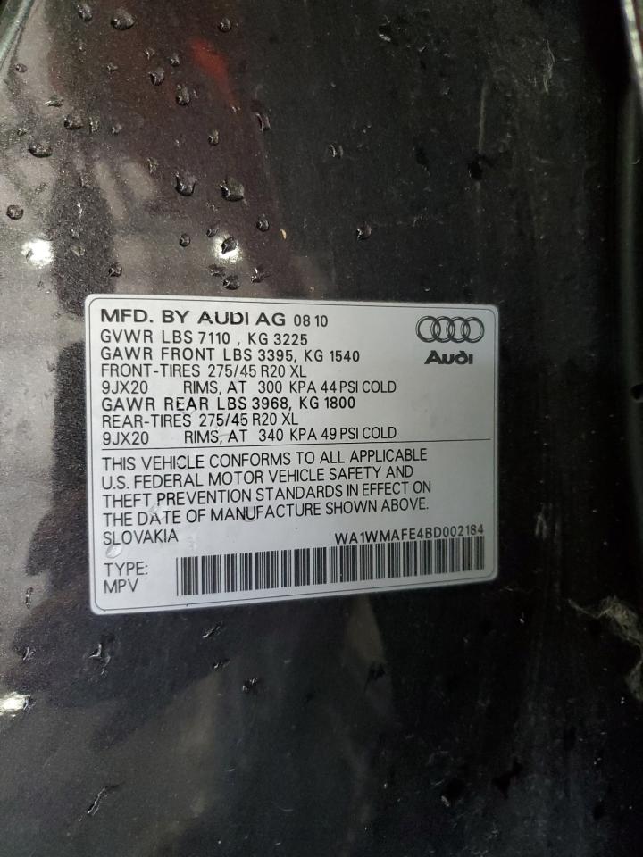 2011 Audi Q7 Prestige VIN: WA1WMAFE4BD002184 Lot: 62412595