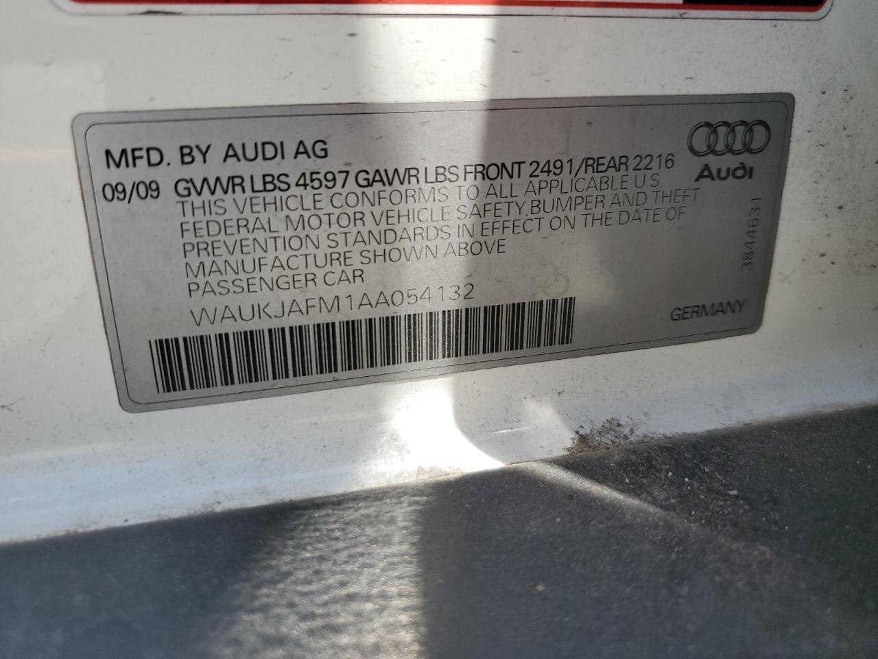 2010 Audi A3 Premium Plus VIN: WAUKJAFM1AA054132 Lot: 62401095