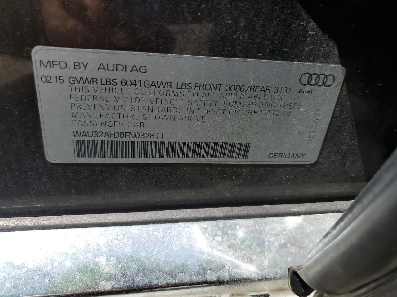2015 Audi A8 L Quattro VIN: WAU32AFD8FN032811 Lot: 64387185