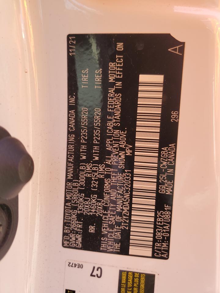 2022 Lexus Rx 350 F Sport VIN: 2T2YZMDA5NC320331 Lot: 66692885