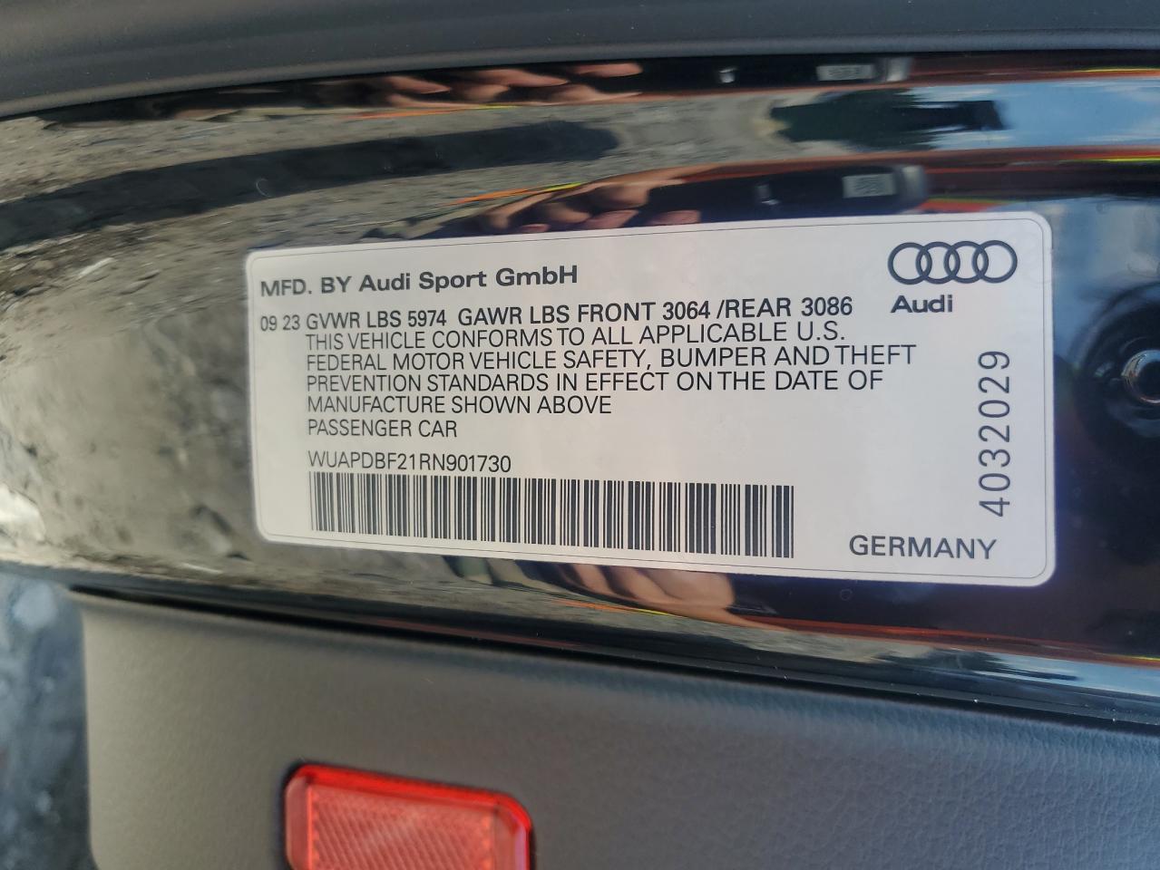 2024 Audi Rs7 VIN: WUAPDBF21RN901730 Lot: 65015945