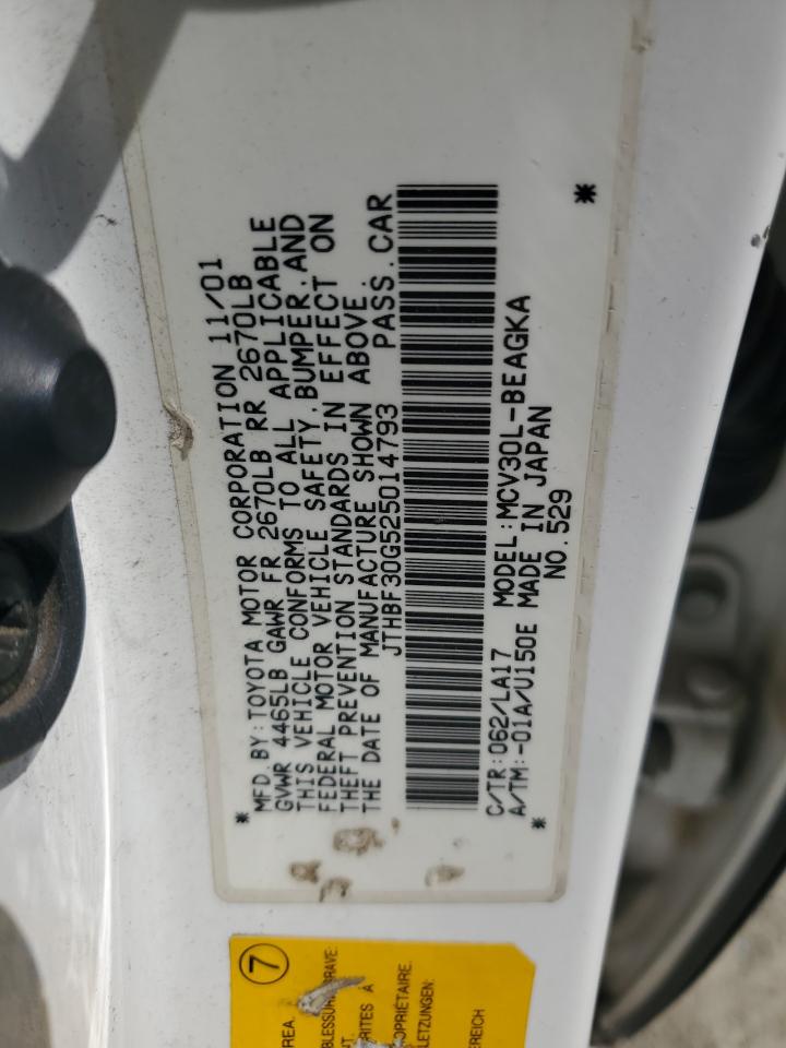 2002 Lexus Es 300 VIN: JTHBF30G525014793 Lot: 66410315