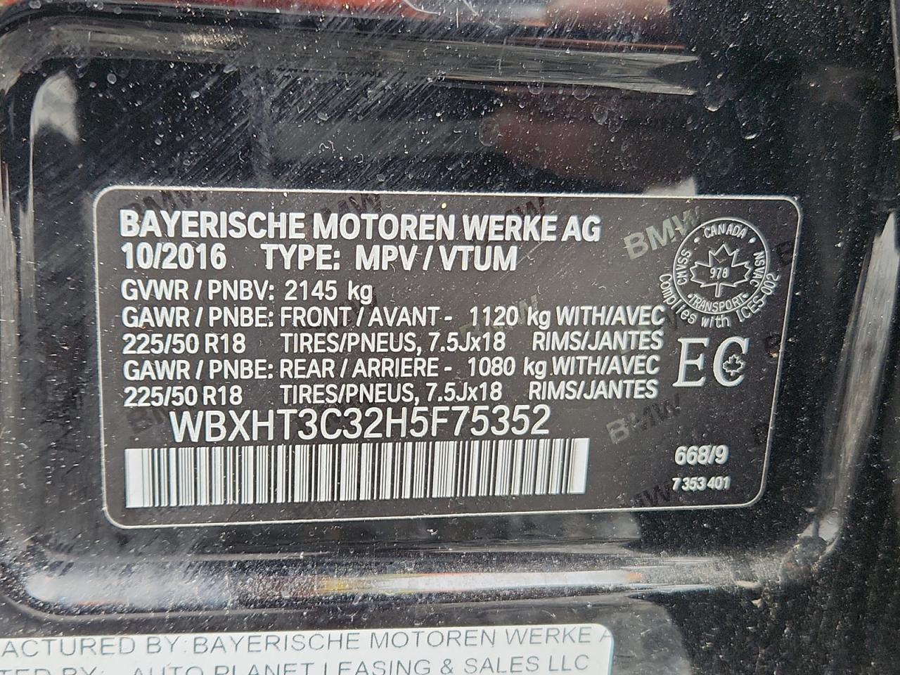 2017 BMW X1 xDrive28I VIN: WBXHT3C32H5F75352 Lot: 63658455