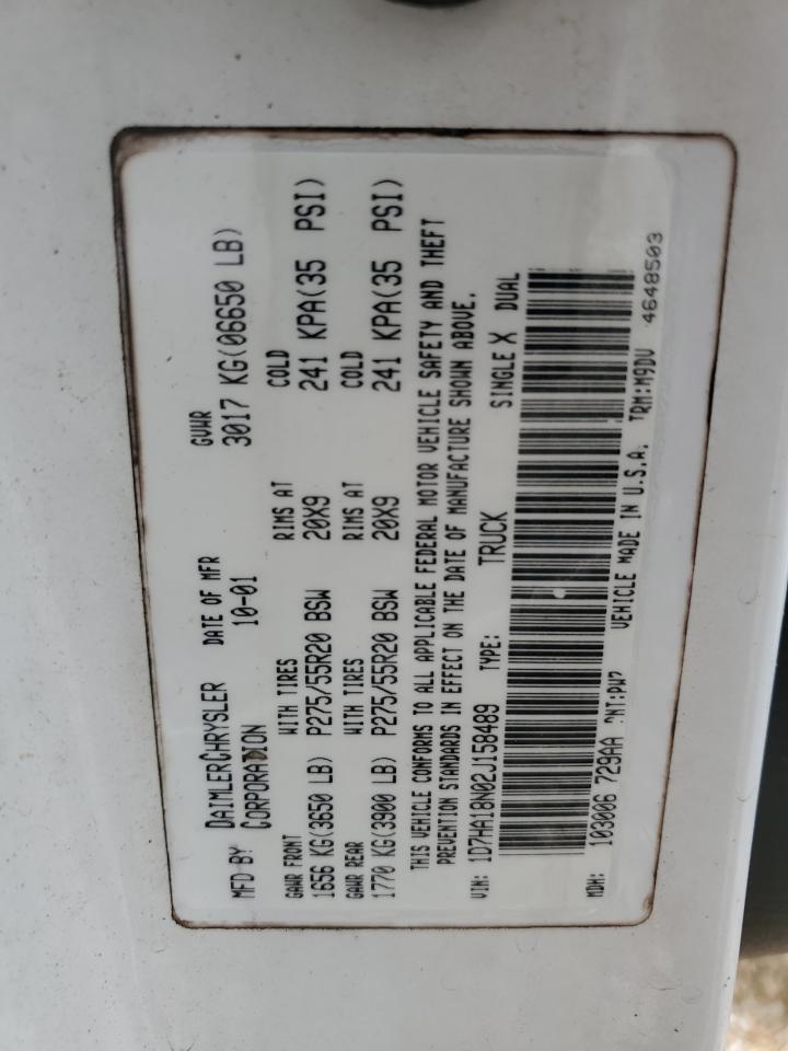 1d7ha18n02j158489 1D7HA18N02J158489 2002 Dodge Ram 1500
