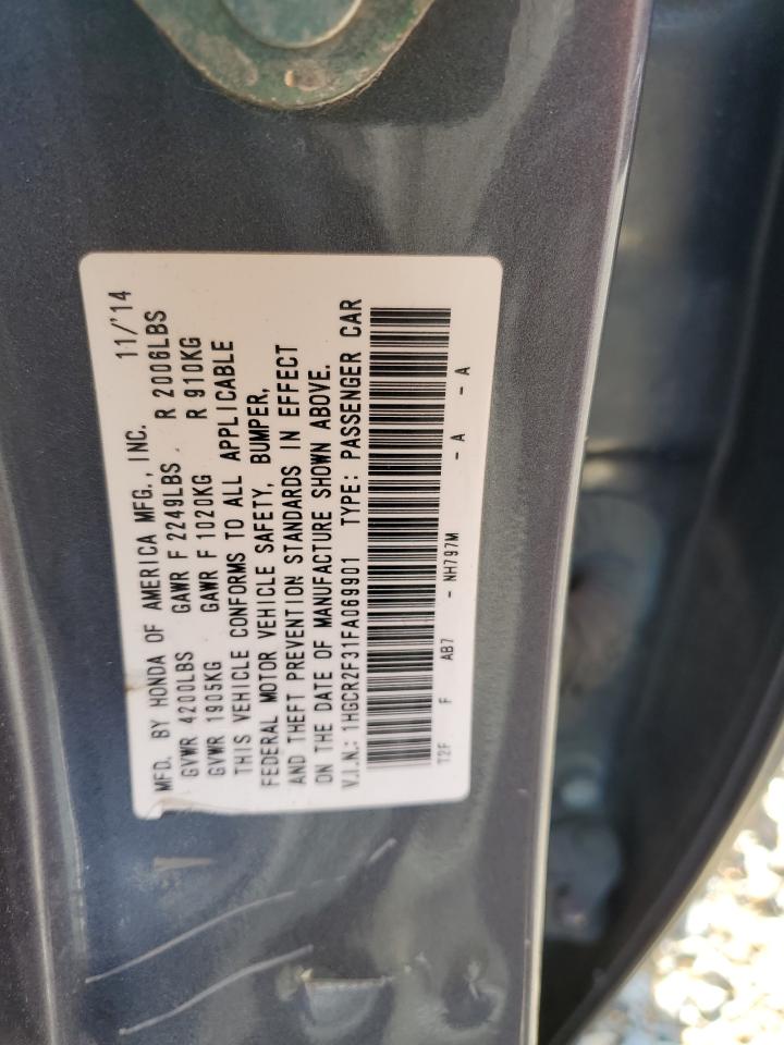 2015 Honda Accord Lx VIN: 1HGCR2F31FA069901 Lot: 64934435