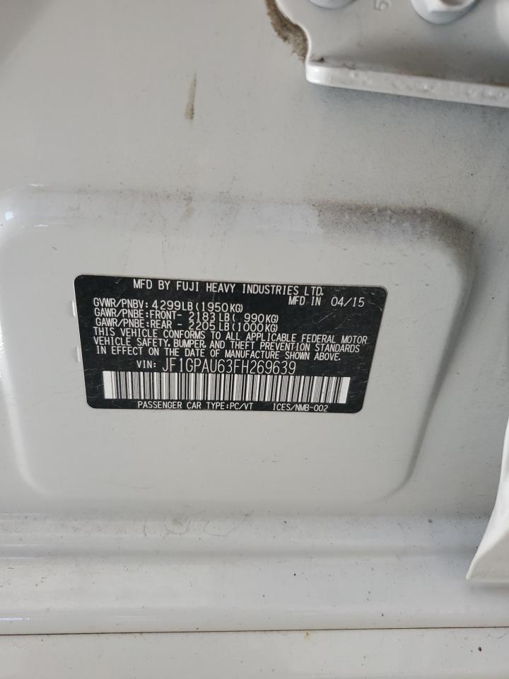 2015 Subaru Impreza Sport VIN: JF1GPAU63FH269639 Lot: 63379995