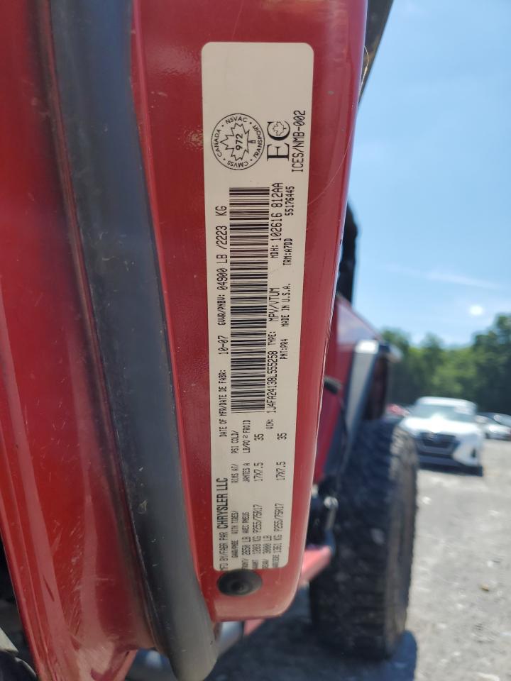 2008 Jeep Wrangler X VIN: 1J4FA24138L555258 Lot: 63432465