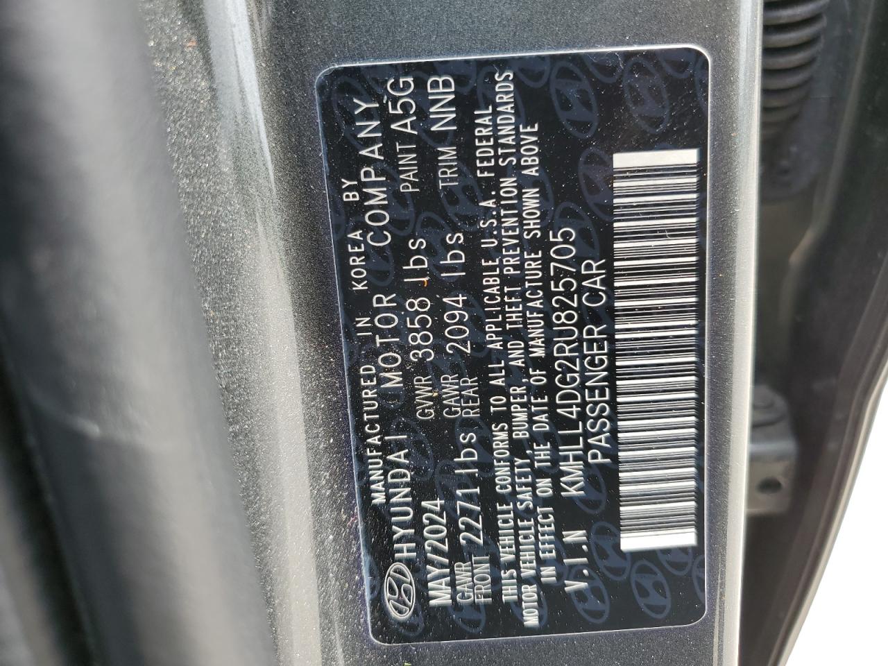2024 Hyundai Elantra Se VIN: KMHLL4DG2RU825705 Lot: 65186555