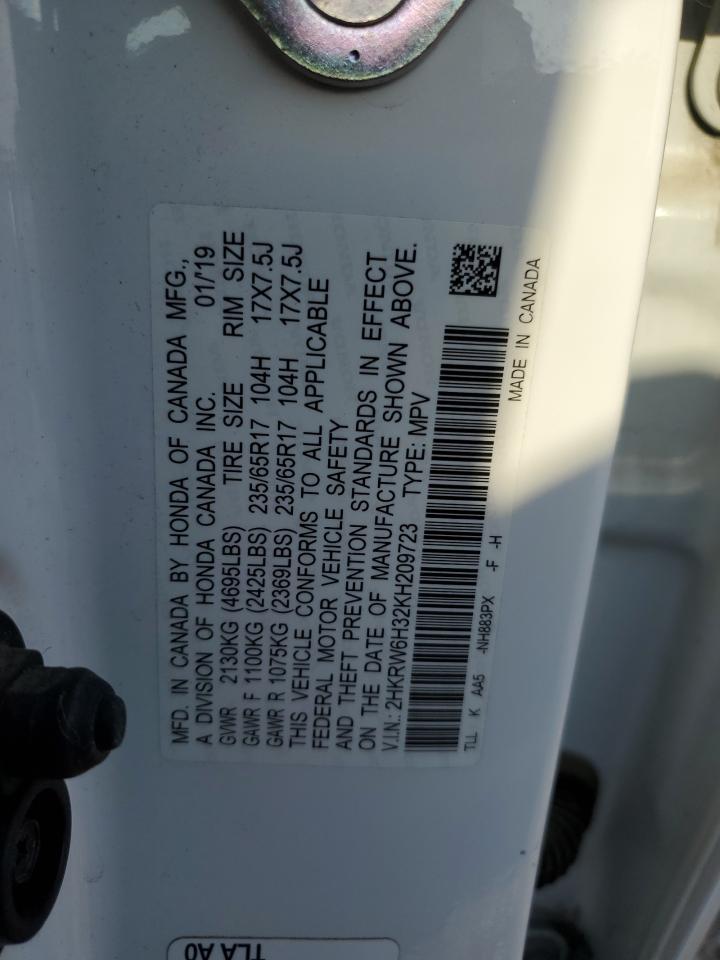 2019 Honda Cr-V Lx VIN: 2HKRW6H32KH209723 Lot: 65221085