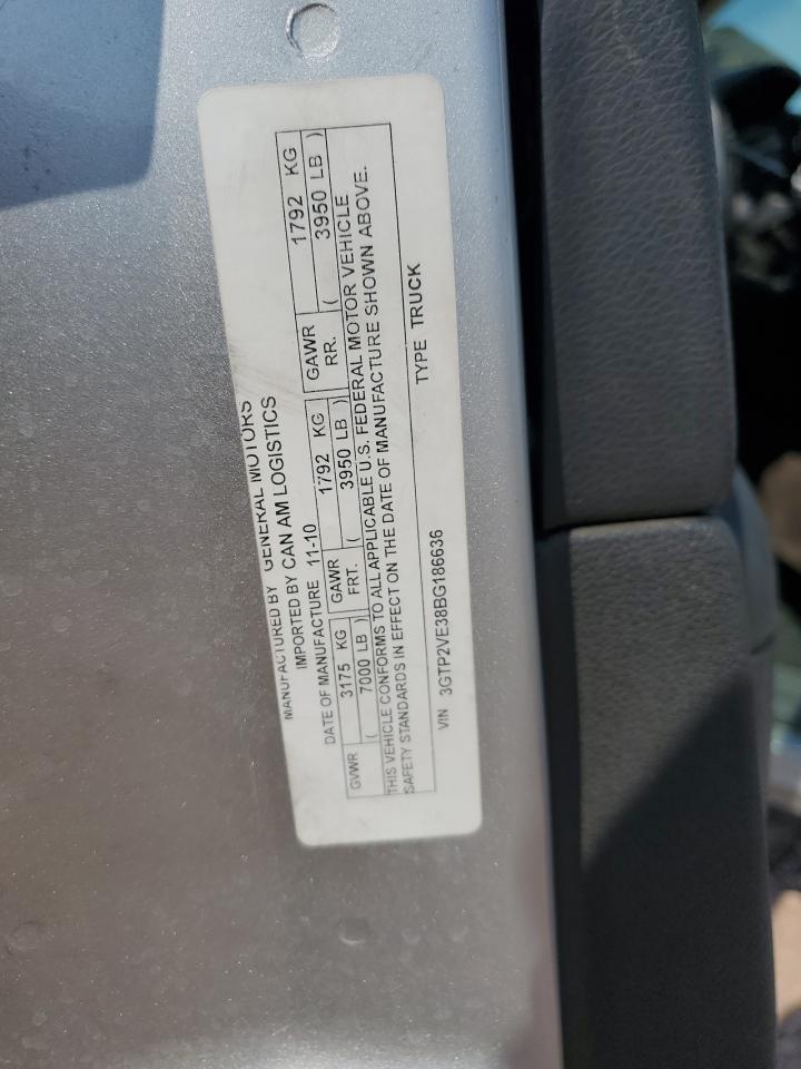 2011 GMC Sierra K1500 Sle VIN: 3GTP2VE38BG186636 Lot: 64693065
