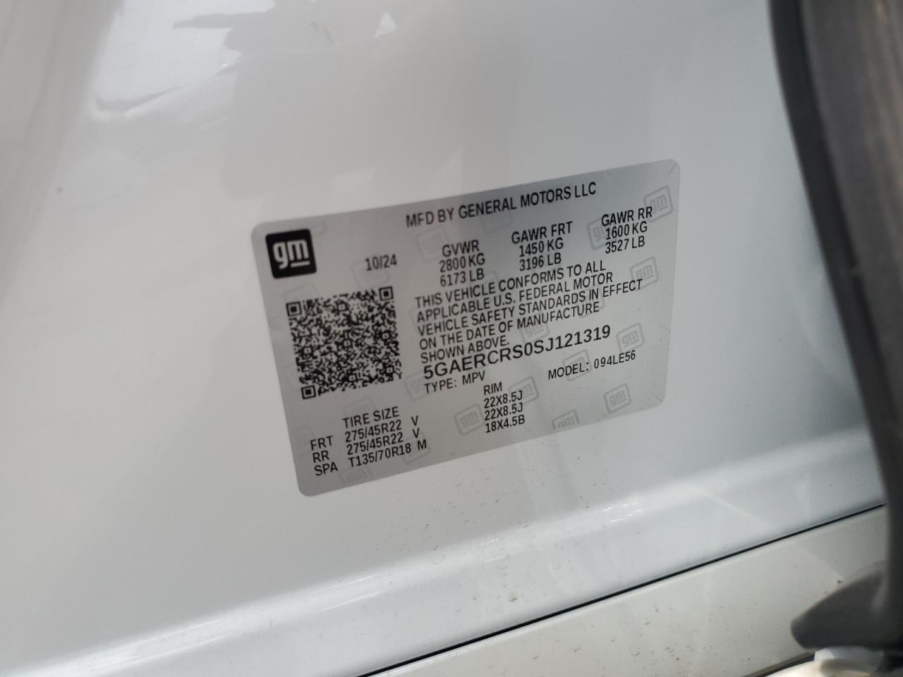 2025 Buick Enclave Avenir VIN: 5GAERCRS0SJ121319 Lot: 65136935